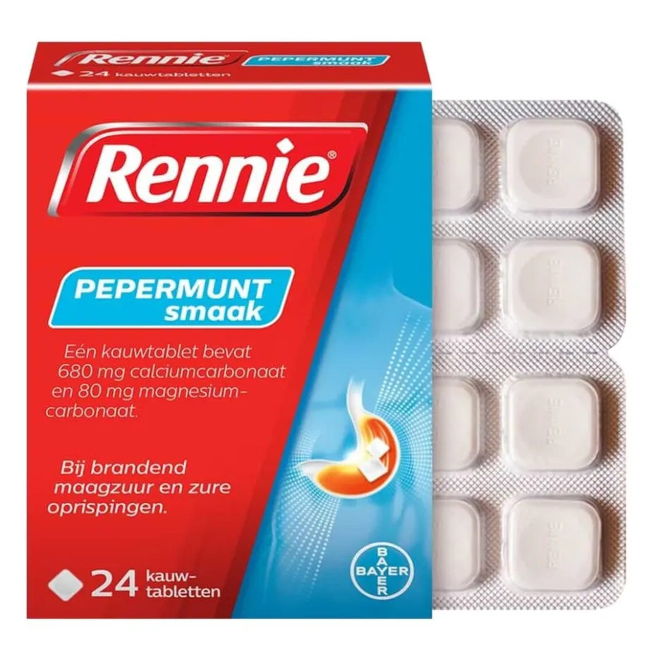 Rennie Pepermunt Kauwtabletten< Maag En Darm