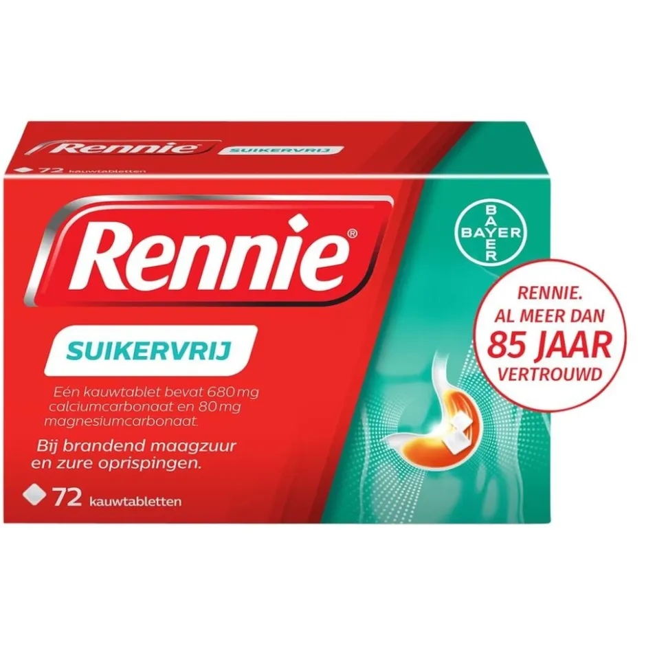 Rennie Suikervrij Kauwtabletten< Maag En Darm