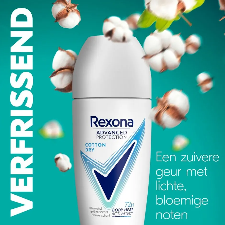 Advanced Protection Cotton Dry Antitranspirant Roller|Rexona New