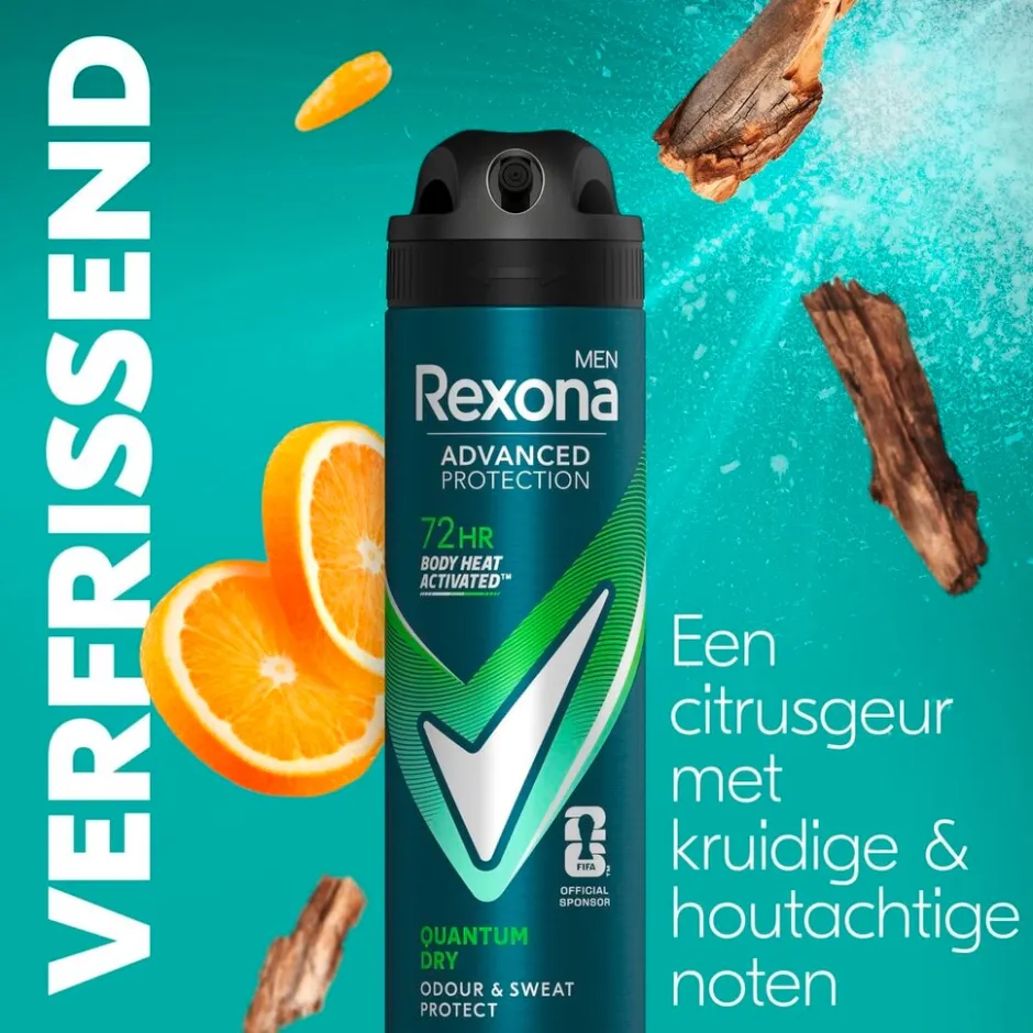 Men Advanced Protection Quantum Dry Antitranspirant Deodorant Spray|Rexona New