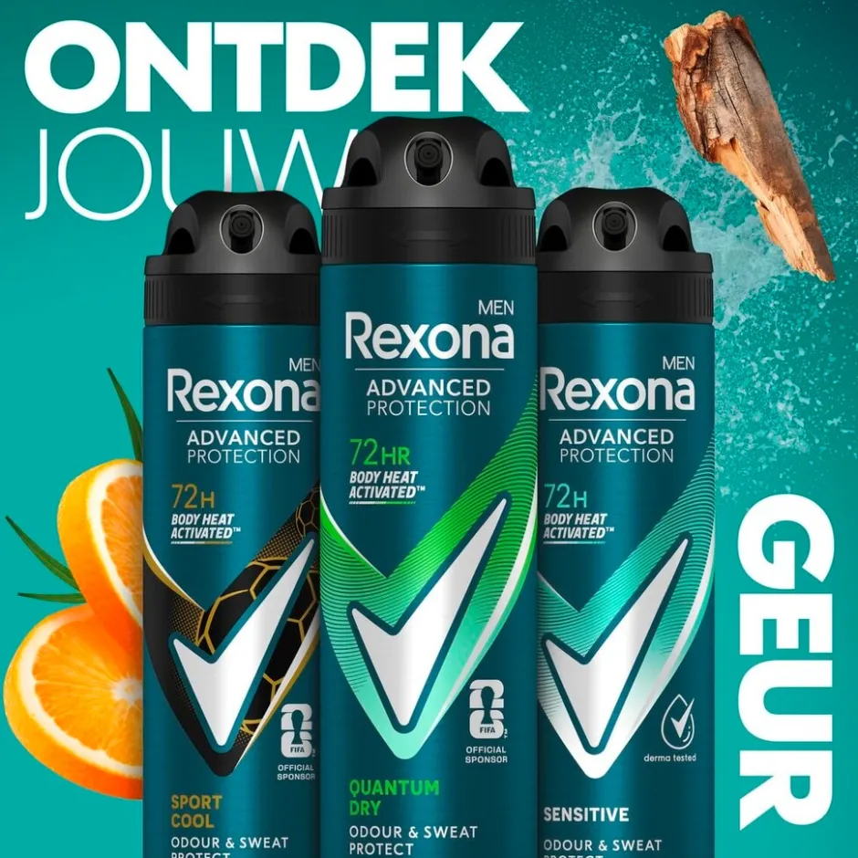 Men Advanced Protection Quantum Dry Antitranspirant Deodorant Spray|Rexona New