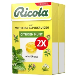 Ricola Citroen Munt Kruidenpastilles< Keelsnoepjes