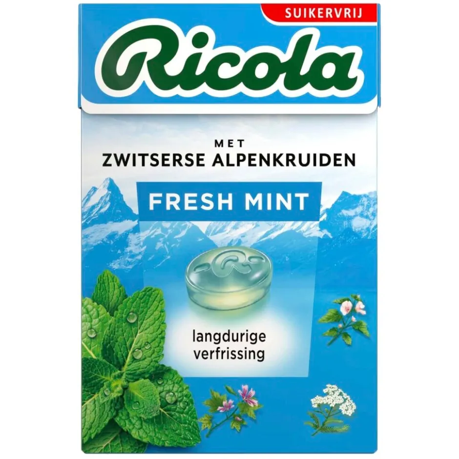 Fresh Mint Kruidenpastilles|Ricola Hot