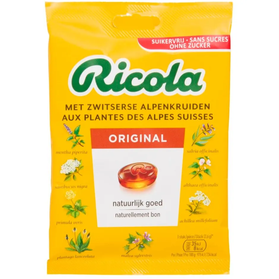 Ricola Original Suikervrij Kruidenpastilles< Keelsnoepjes