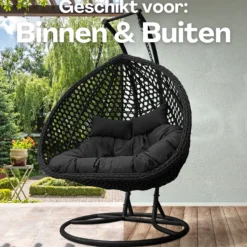 Rijoka Hangstoel Dubbel Eggy Rope Schommelstoel Luxe Rattan 2persoons|