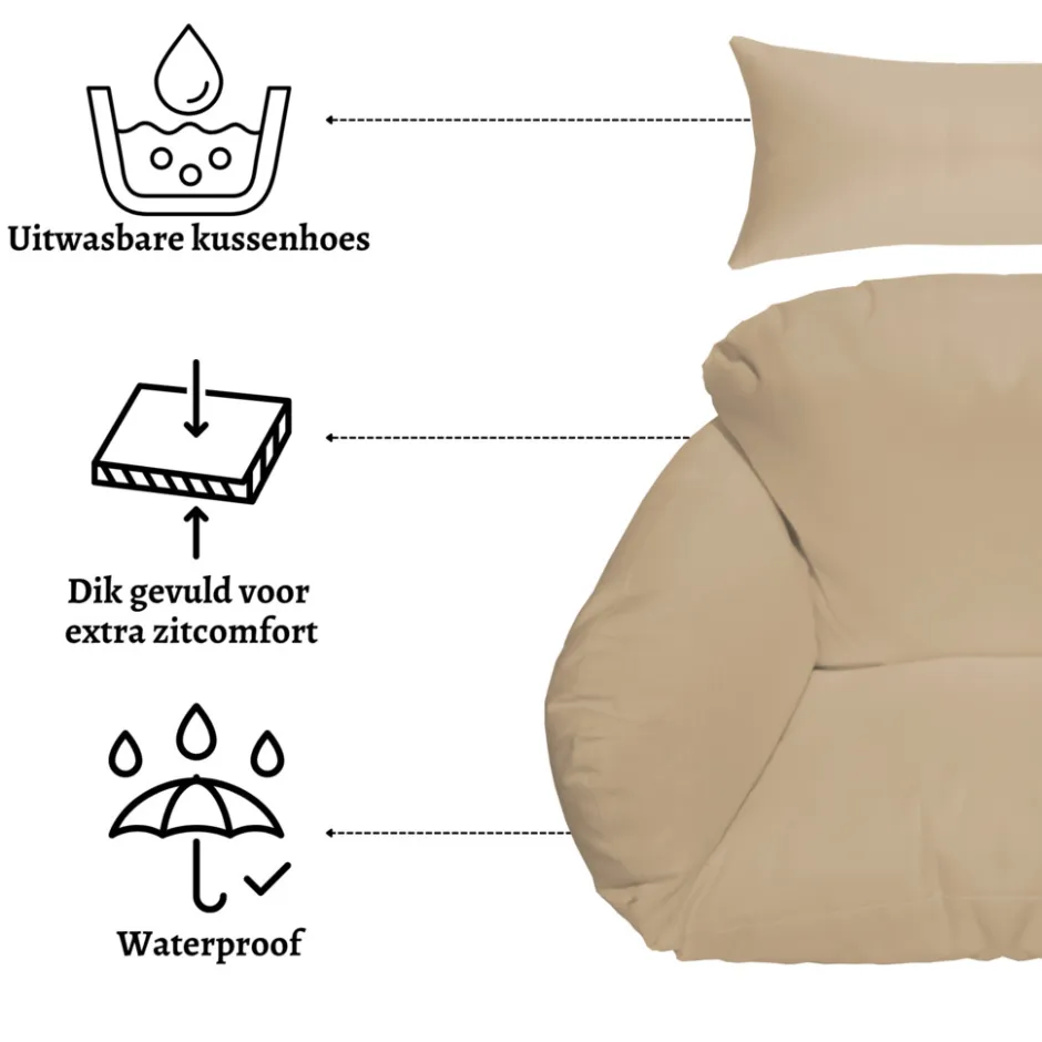 Rijoka Hangstoel Eggy Twisted Schommelstoel Rattan Lounge Tuinstoel|