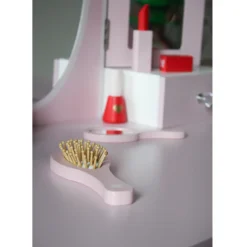 Rijoka Houten Kaptafel Make up Dresser Met Krukje 3x Spiegel< Houten Poppenhuizen En Tafels