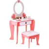 Rijoka Houten Kaptafel Make up Dresser met Krukje en Spiegel| Outlet