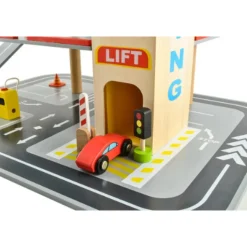 Rijoka Houten Parkeergarage Parking met lift Inclusief accessoires< Houten Speelsets|Verrassend Speelgoedvoordeel
