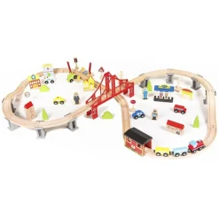 Rijoka Houten Speeltrein Trainrails Trein Set 70pcs| Online