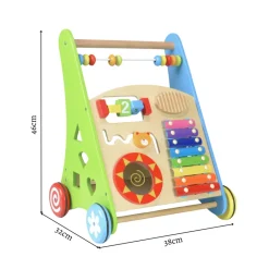 Rijoka Loopwagen Hout voor Baby Educatieve Looptrainer Anti Slip Wieltjes Babywalker| Outlet