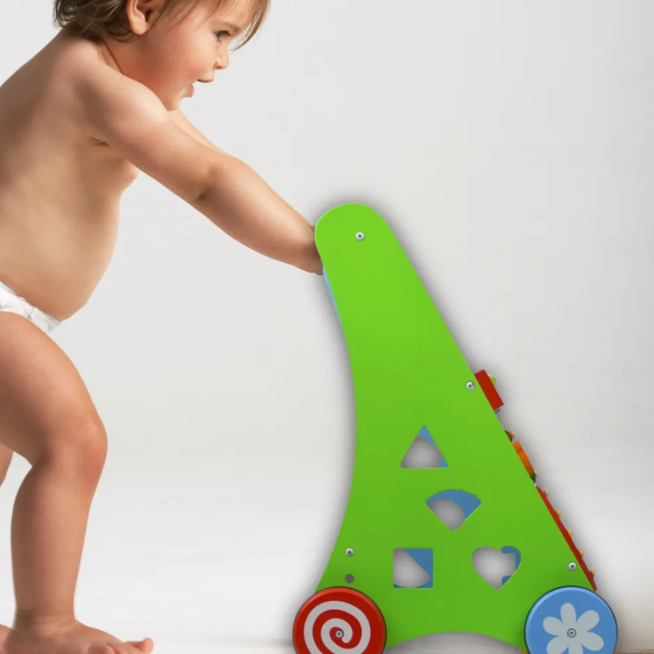 Rijoka Loopwagen Hout voor Baby Educatieve Looptrainer Anti Slip Wieltjes Babywalker| Outlet
