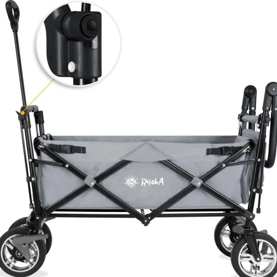Rijoka Luxe Opvouwbare Bolderkar Bolderwagen met Dakje Draagtas Harde Bodem< Buiten En Vrije Tijd