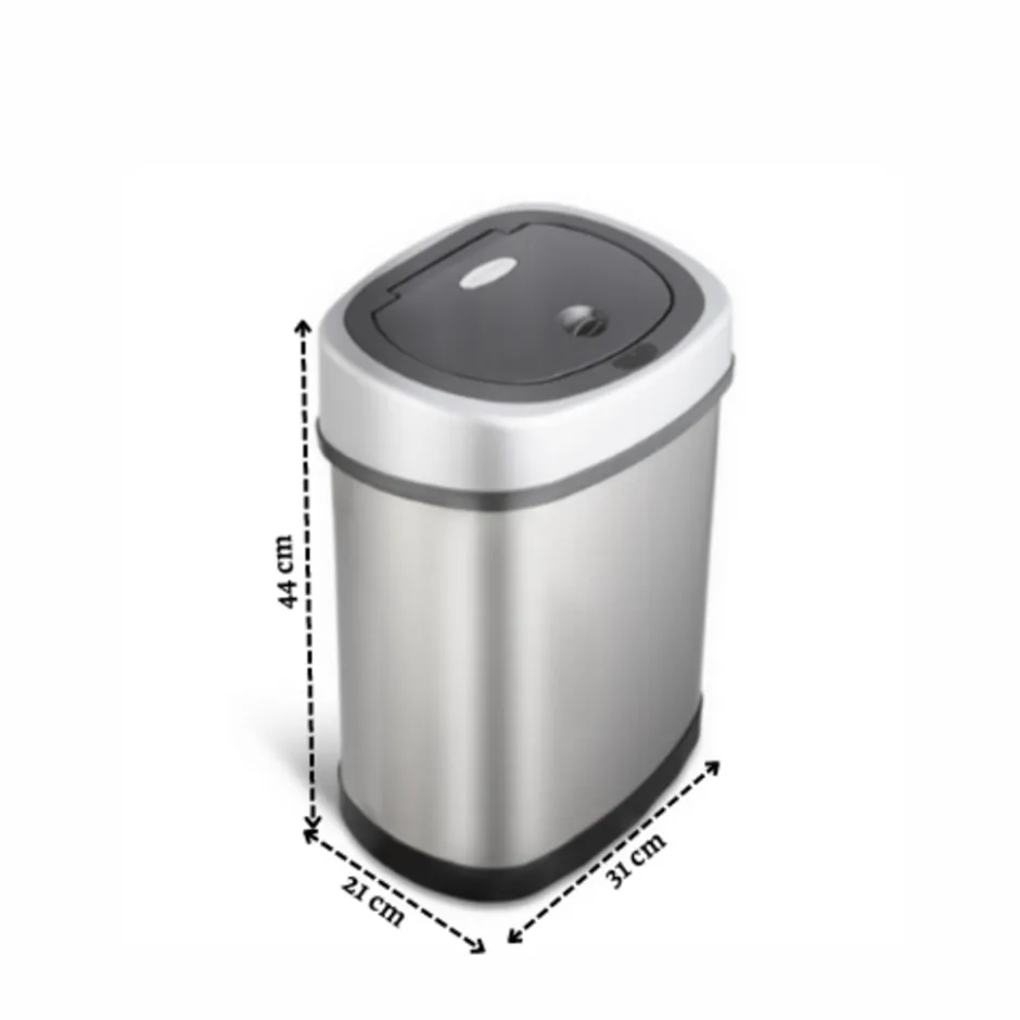 Rijoka Prullenbak met Sensor 12 Liter RVS Soft Close Vingerafdrukvrij| Clearance