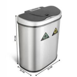 Rijoka Prullenbak met Sensor Dubbel 70 Liter RVS Soft Close Vingerafdrukvrij| Online
