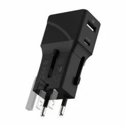 Rolling Square Pocket Travel Adapter Wereldstekker - Zwart< Telefoonkabeltjes