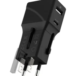 Rolling Square Pocket Travel Adapter Wereldstekker - Zwart< Telefoonkabeltjes