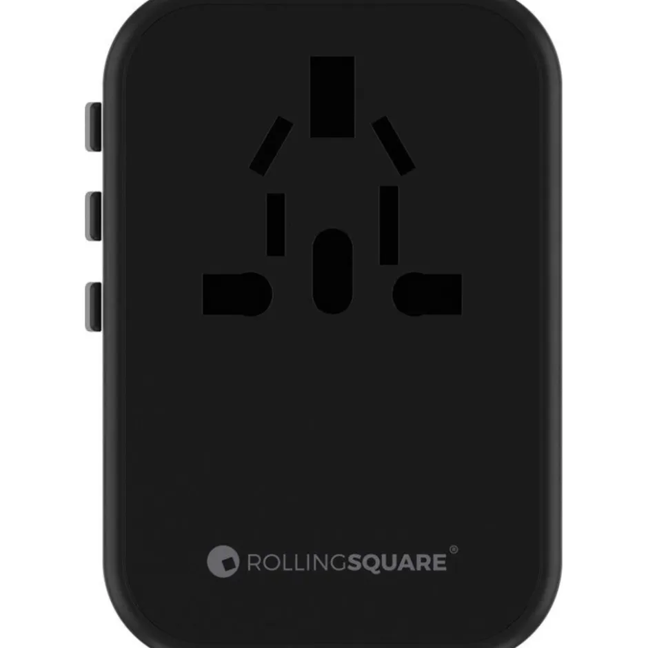 Travel Adapter Quick Charge Universele Wereldstekker Zwart|Rolling Square Online