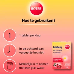 Roter Cranberry Vitamine C en Echinacea Tabletten< Cranberrysupplementen|Vitamines