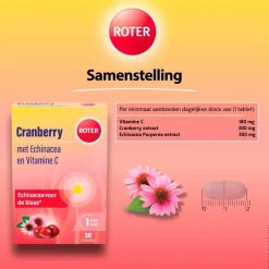 Roter Cranberry Vitamine C en Echinacea Tabletten< Cranberrysupplementen|Vitamines