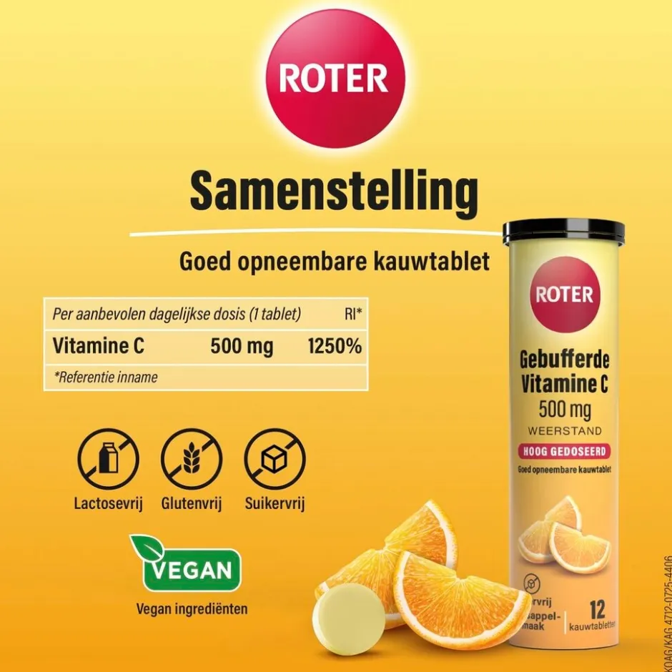 Gebufferde Vitamine C 500mg Kauwtabletten|Roter Sale