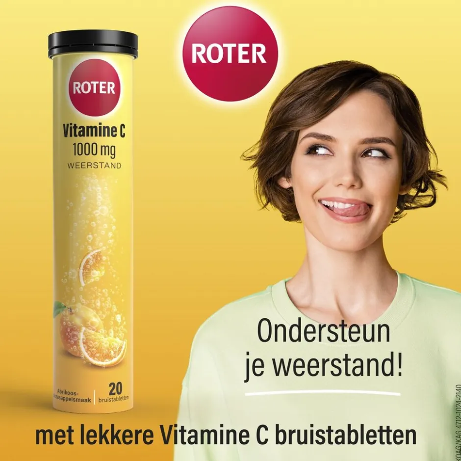 Roter Vitamine C 1000 mg Abrikoos-Sinaasappel Bruistabletten< Weerstand En Energie|Vitamines