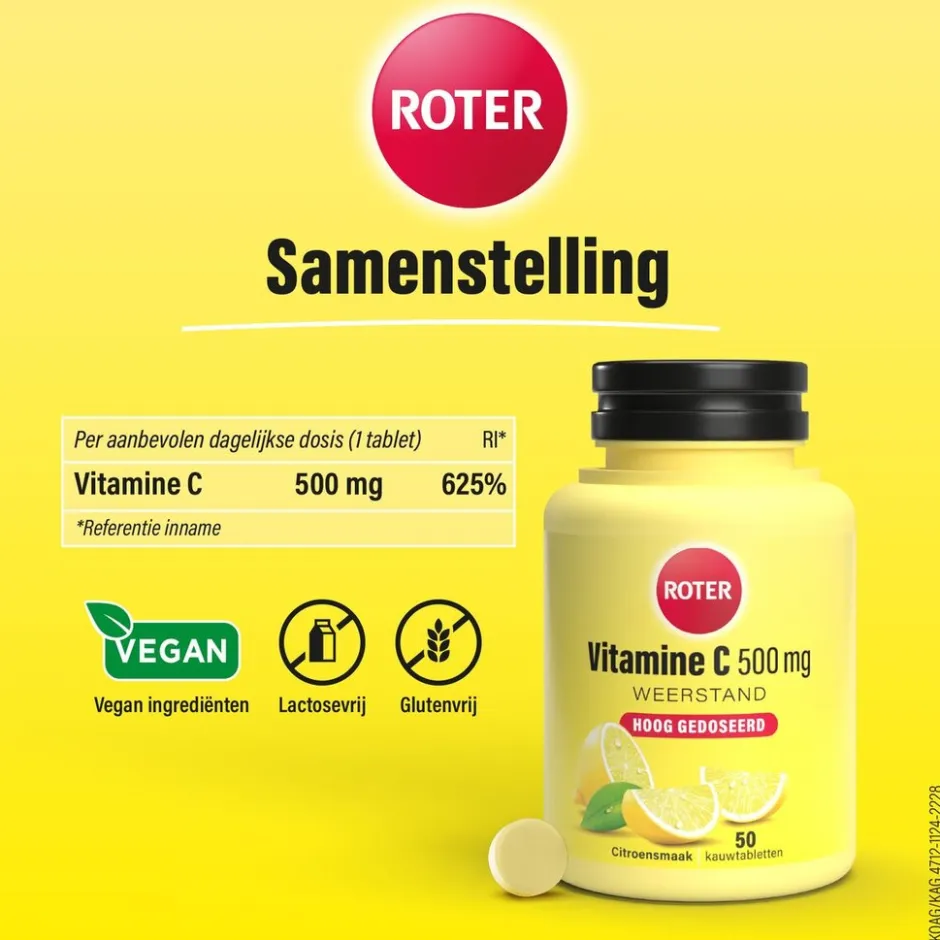 Vitamine C 500 mg Kauwtabletten|Roter Best