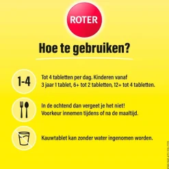 Roter Vitamine C 70 mg Suikervrije Kauwtabletten< Weerstand En Energie|Vitamines