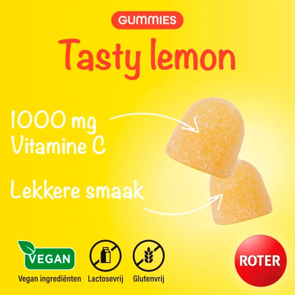 Roter Vitamine C 1000mg Citroen Gummies< Weerstand En Energie|Vitamines