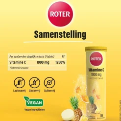 Vitamine C 1000mg Sinaasappel Ananas Bruistabletten|Roter Discount