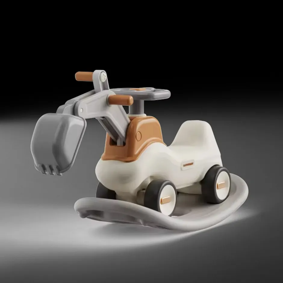 Russle Hobbelfiguur 2 in 1 Loopwagen in model Graafmachine| Hot