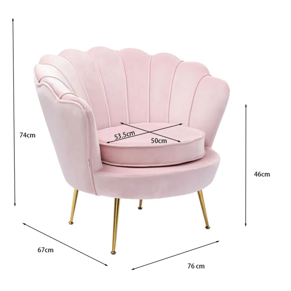 Overig Russle Schelp Fauteuil Velvet< Meubels