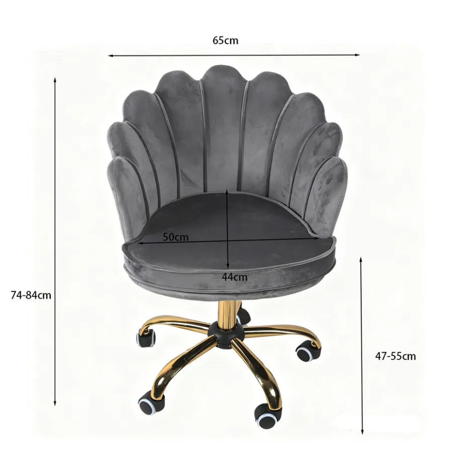 Russle Velvet Schelp Bureaustoel|
