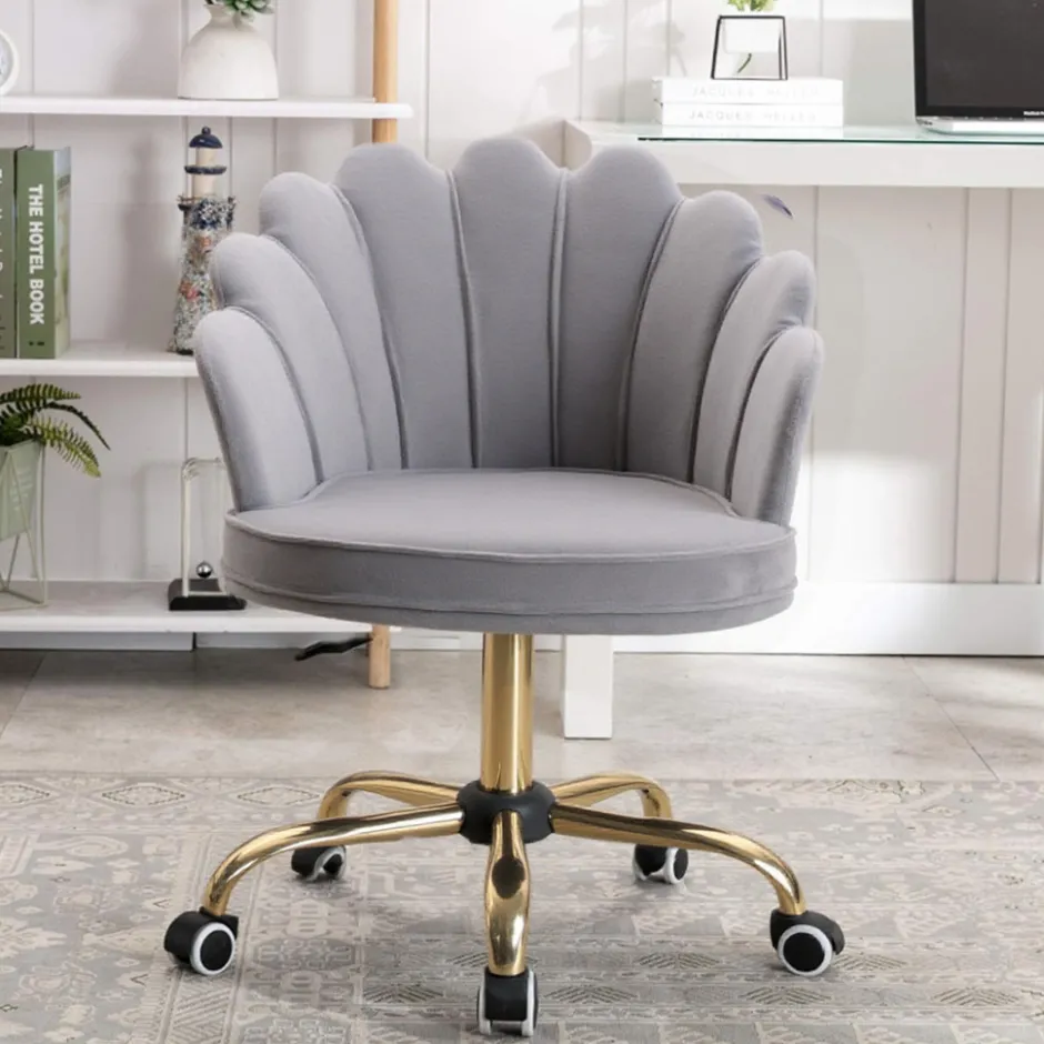 Russle Velvet Schelp Bureaustoel|