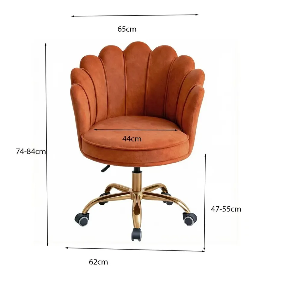 Russle Velvet Schelp Bureaustoel| Sale