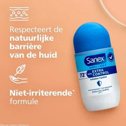 Derma Care+ Extra Control 72h Antitranspirant Deodorant Roller|Sanex Online