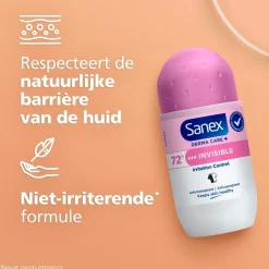 Derma Care+ Invisible 72h Antitranspirant Deodorant Roller|Sanex Online