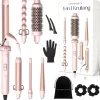 Sansbeauté ® 6 in 1 Krultang met Klem - 13mm tot 38mm - Thermal Brush< Haarstylers