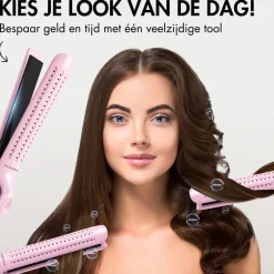 Sansbeauté 2 In 1 Stijltang Airflow - Krullen en Steil haar - Krultang - Stijltangen< Haarstylers