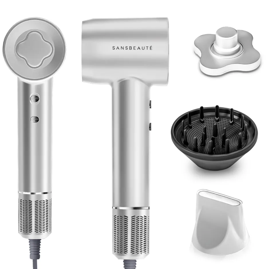 Sansbeauté Föhn Met Diffuser - Ionische Haardroger - Reisföhn - Haarföhn - Krullen - Hair Dryer - 2000W< Haarstylers