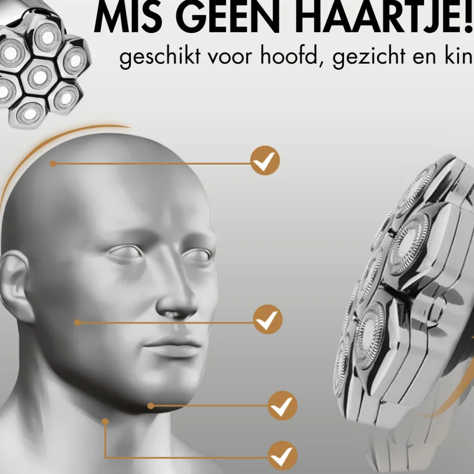 Sansbeauté Hoofdscheerapparaat + Extra Scheerkop - Skull Shaver - Pro Magnetic<Heren Elektrische Scheerapparaten