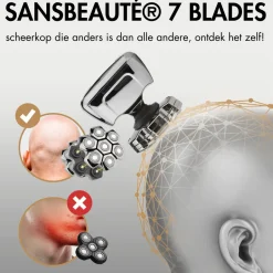 Sansbeauté Hoofdscheerapparaat + Extra Scheerkop - Skull Shaver - Pro Magnetic<Heren Elektrische Scheerapparaten
