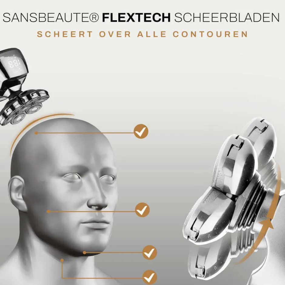 Sansbeauté Hoofdscheerapparaat - Skull Shaver - Skullsharp PRO<Heren Elektrische Scheerapparaten