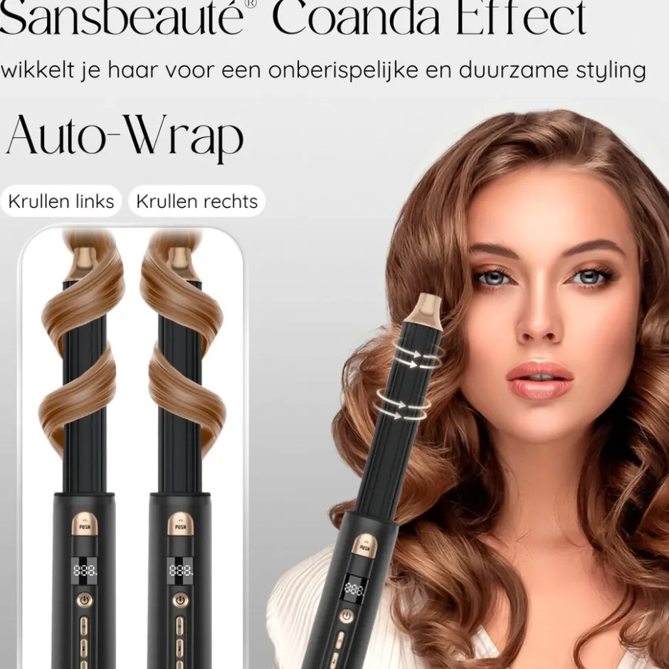 Sansbeauté 8-in-1 Airstyler met Diffuser - Multistyler - Krulborstel< Haarstylers