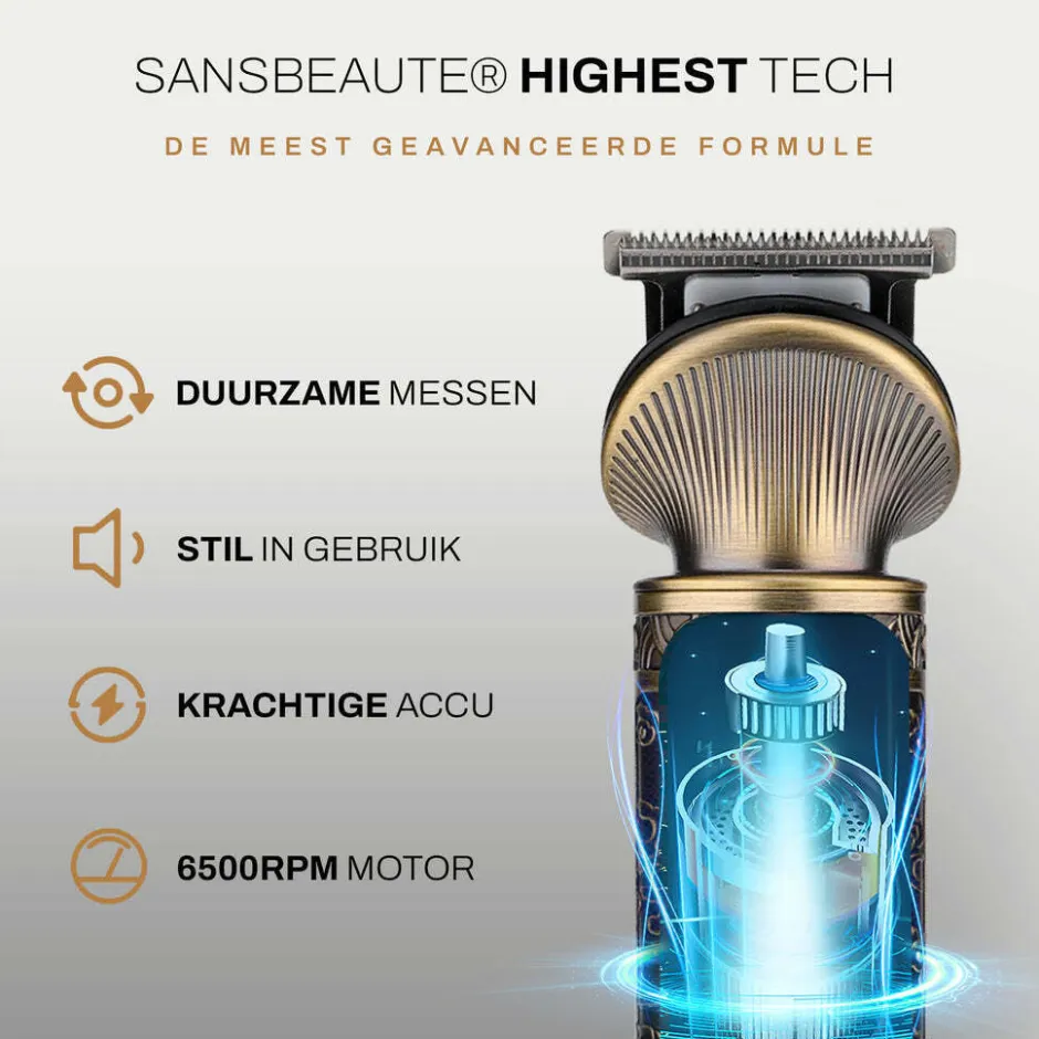 Sansbeauté 6-in-1 Baardtrimmer Met Opbergstandaard - Bodygroomer - Haartrimmer<Heren Baardtrimmers