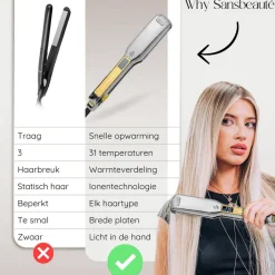 Sansbeauté Professionele Stijltang - Hair Straightener - Stijltangen - 80℃ t/m 230℃< Haarstylers