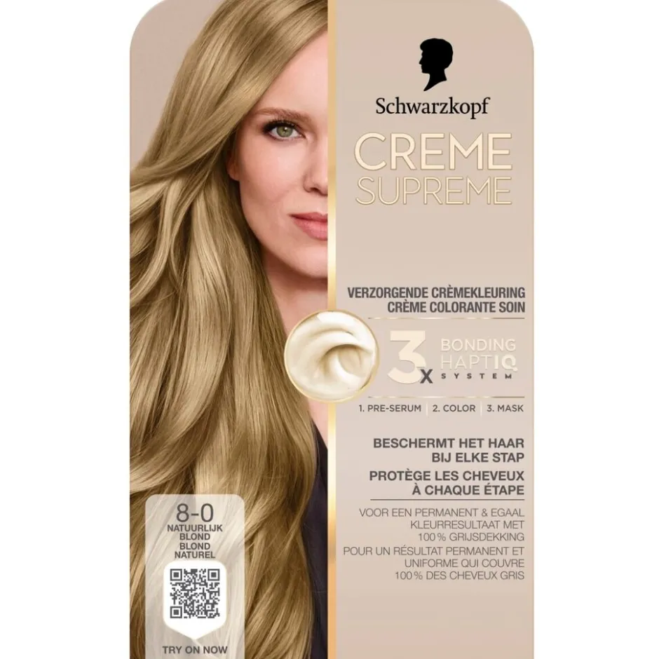 8-0 Natuurlijk Blond Verzorgende Crèmekleuring|Schwarzkopf creme supreme Sale