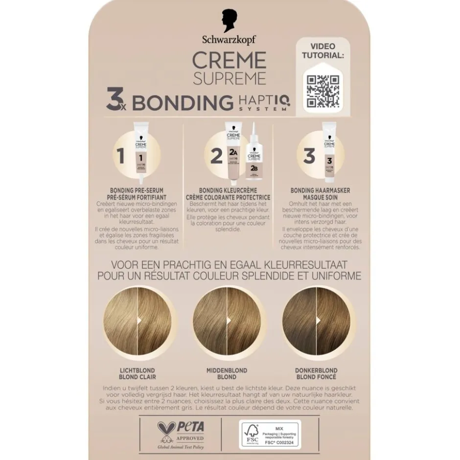8-0 Natuurlijk Blond Verzorgende Crèmekleuring|Schwarzkopf creme supreme Sale