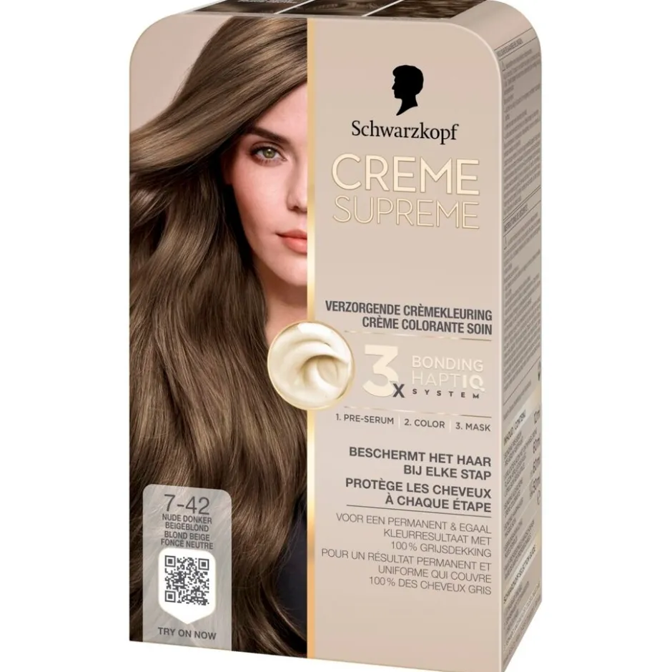 7-42 Nude Donker Beigeblond Verzorgende Crèmekleuring|Schwarzkopf creme supreme New