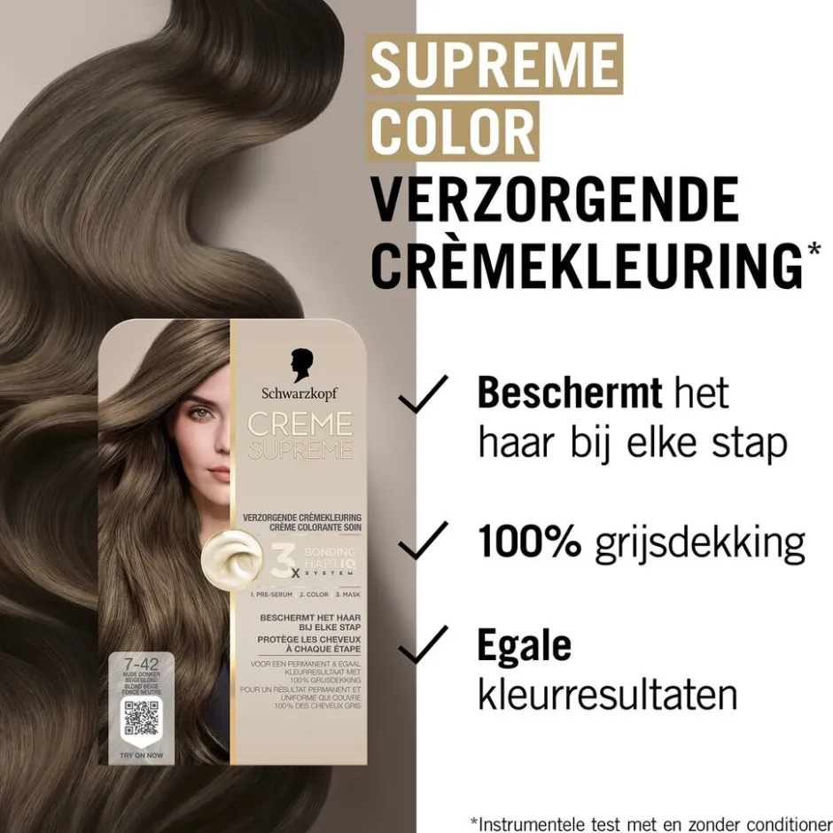 7-42 Nude Donker Beigeblond Verzorgende Crèmekleuring|Schwarzkopf creme supreme New